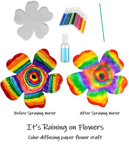 Color Diffusing Paper Flowers Art Craft