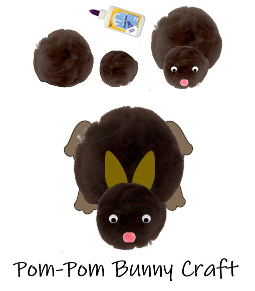 Pom-pom Bunny Craft Kids