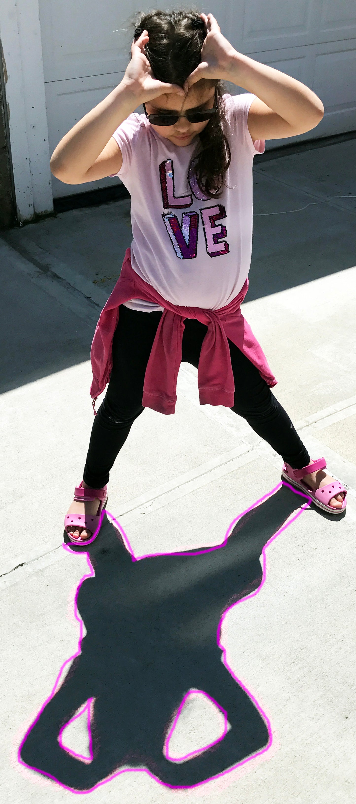 Record your shadow with chalk