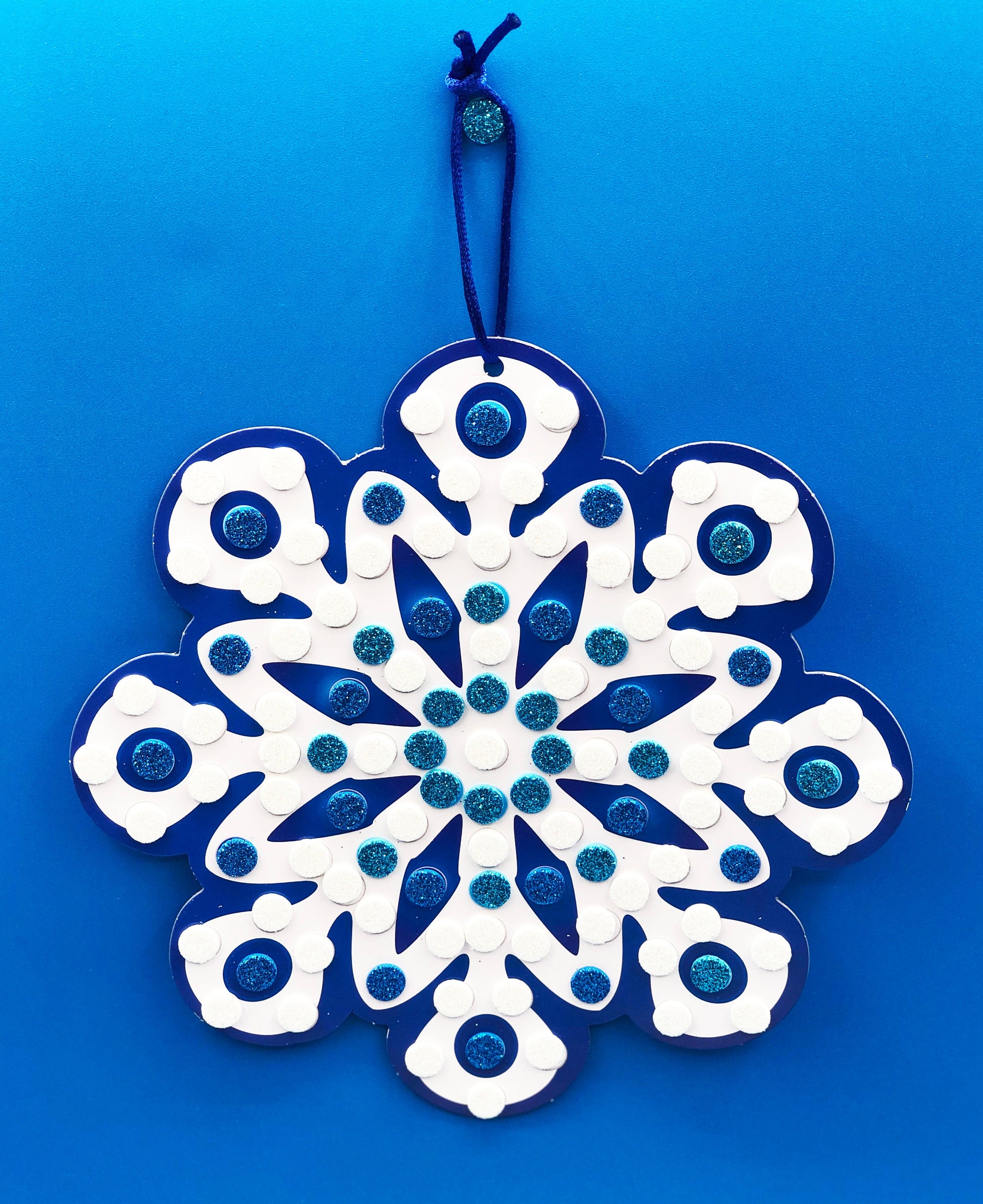 Snowflake Sticker Mosaic Craft
