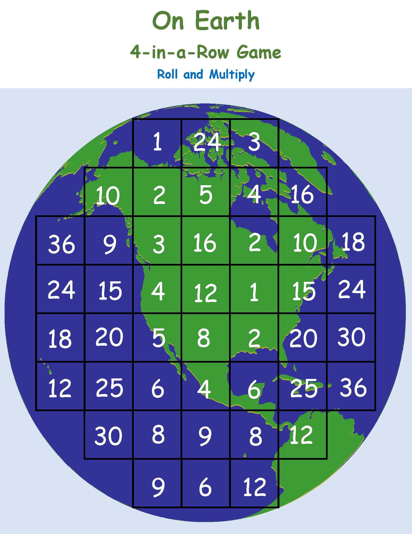 Earth Inspired math game STEM kids