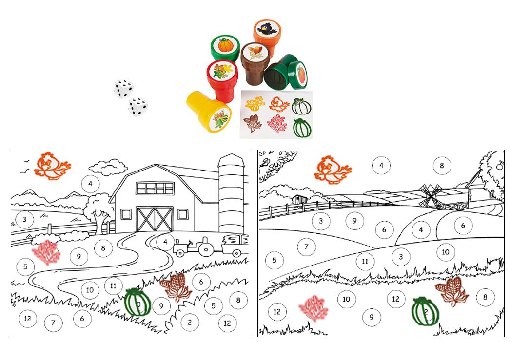 roll and cover stamp games farm