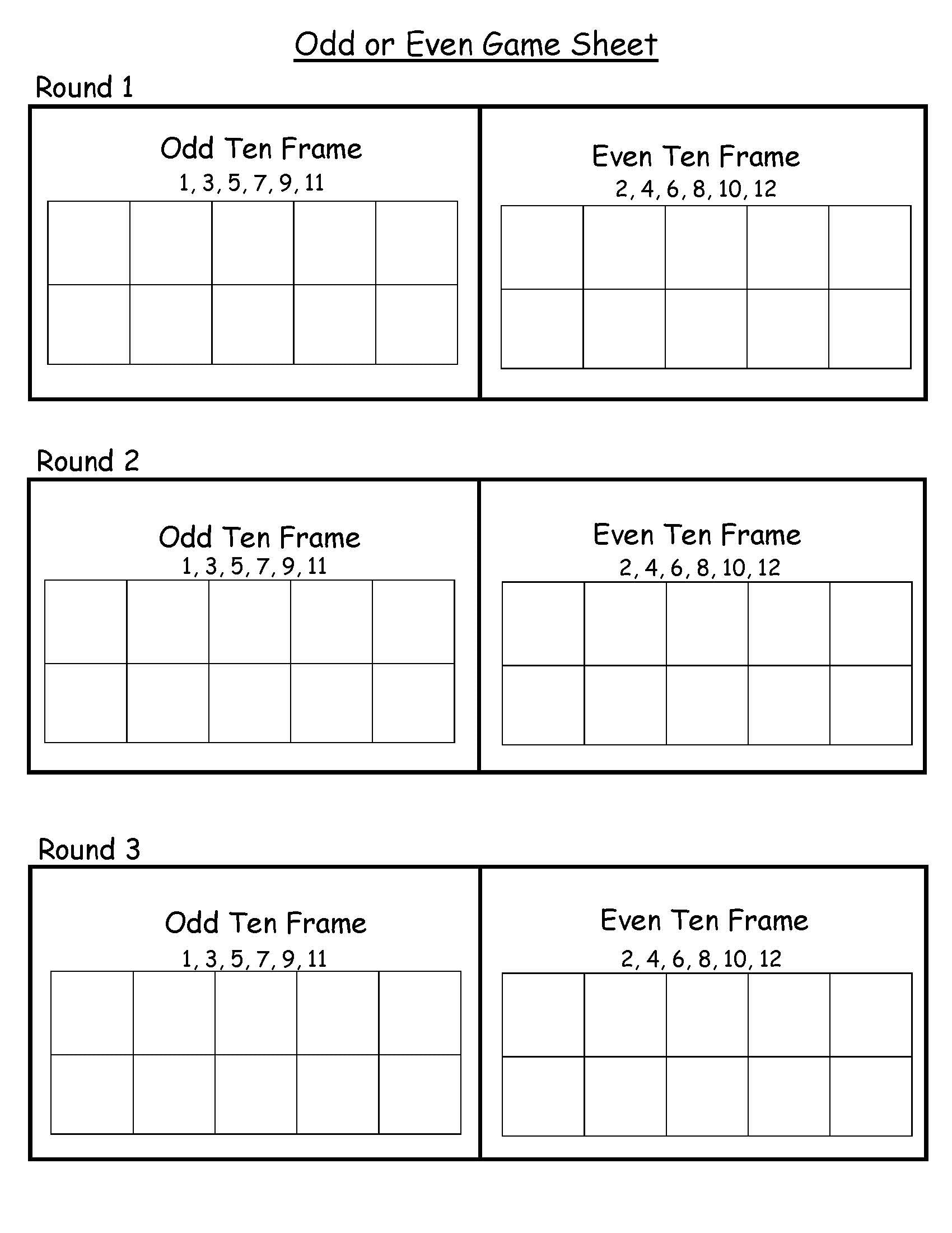 Odd or Even Stamper Game