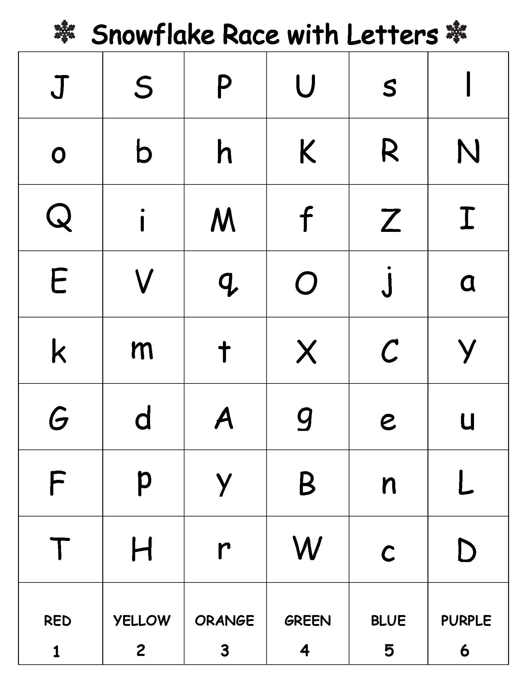 Snowflake Race Math Stamper Game