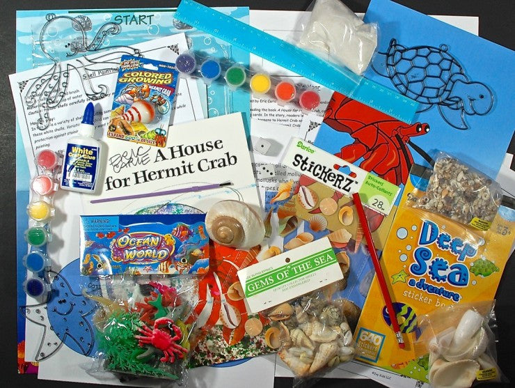 Math, science, literacy, and art activities for A House for Hermit Crab