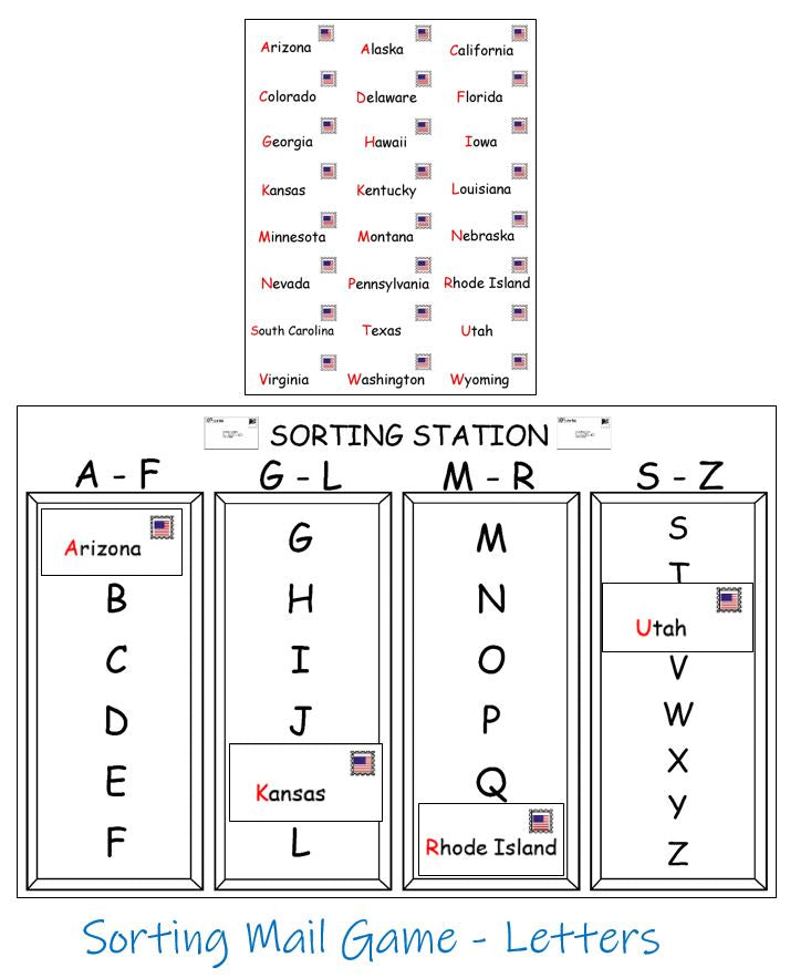 sorting mail game kids