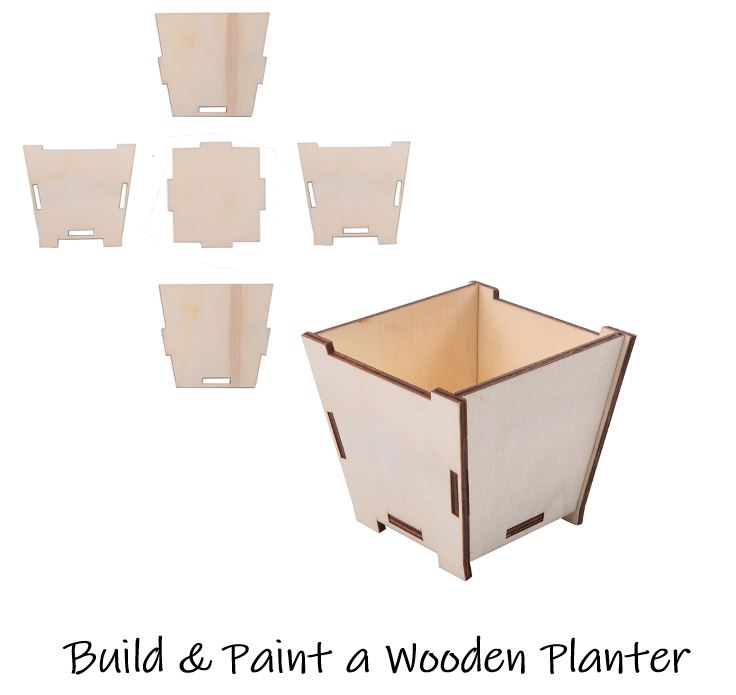 Build and Paint a Wooden Planter STEM kids