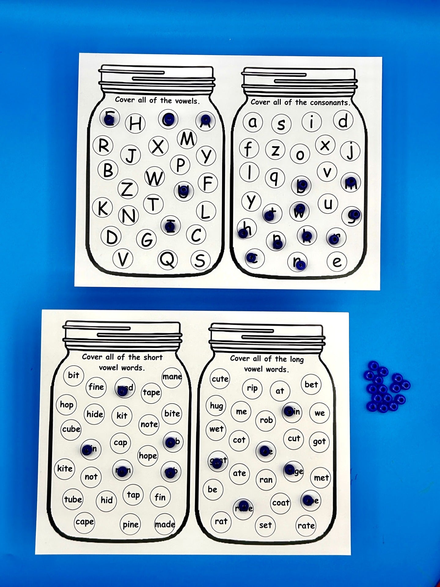 Literacy Game Read and Cover Game