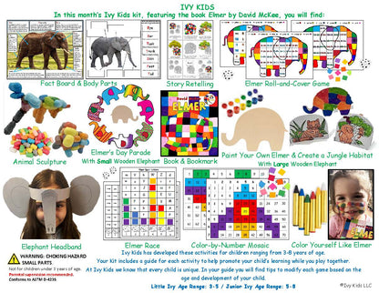 Elmer the Elephant inspired STEM activities for kids