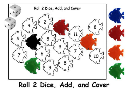 Roll and Cover Fish Math Game Kids