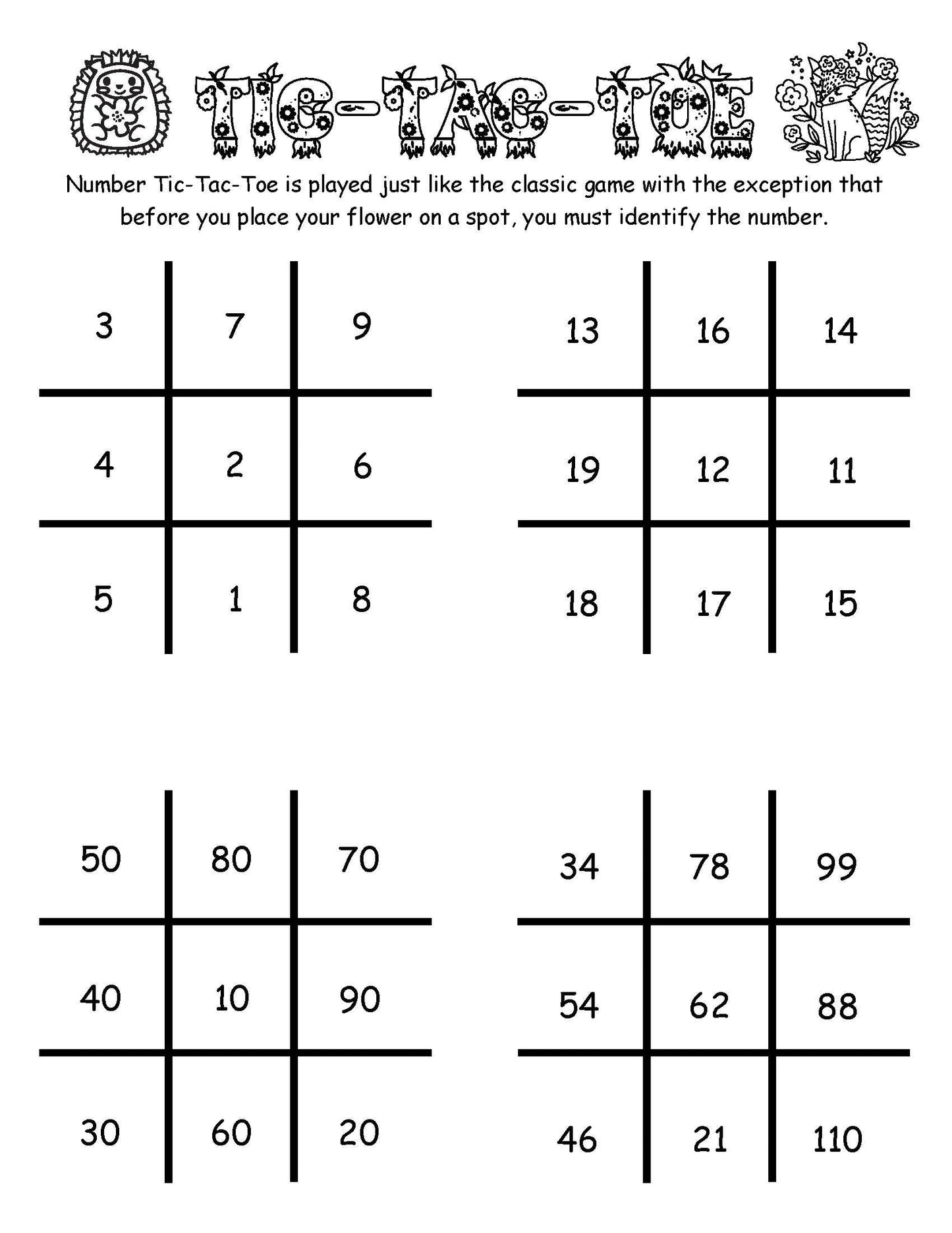 Tic Tac Toe with numbers