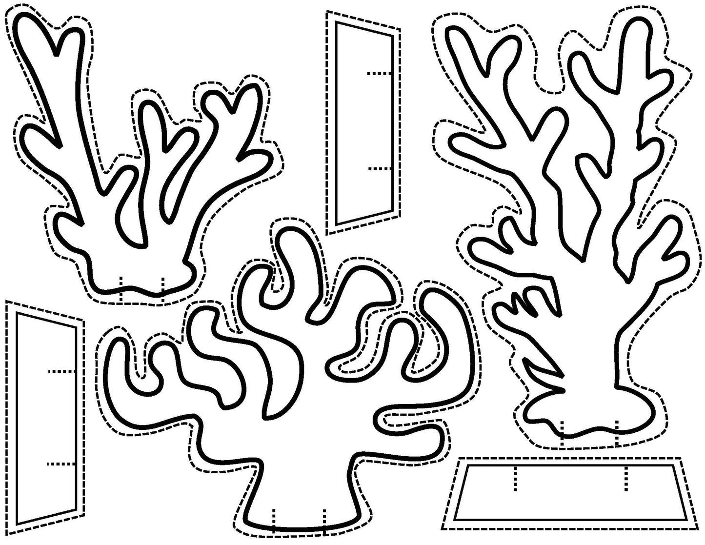 Paper stand-up coral reef art activity 