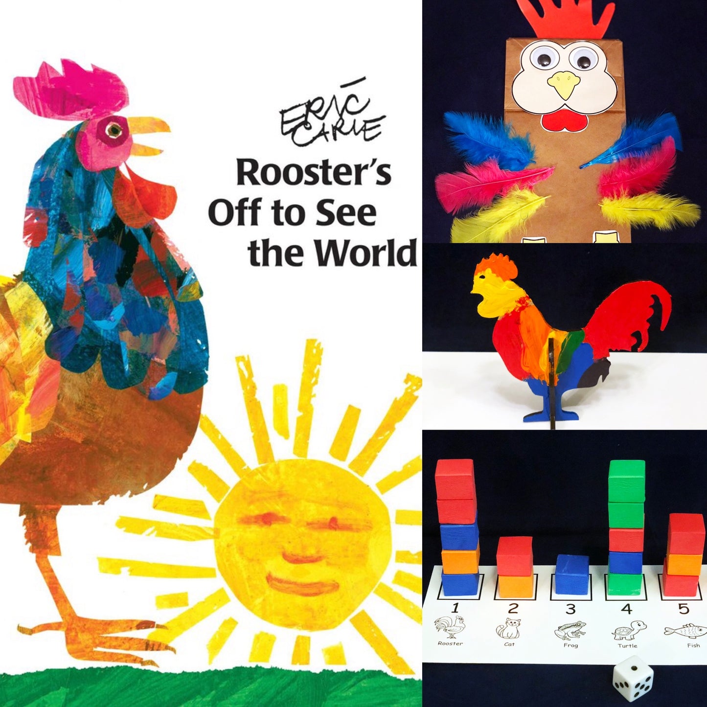 Rooster's off to see the World Erica Carle activities STEM kids