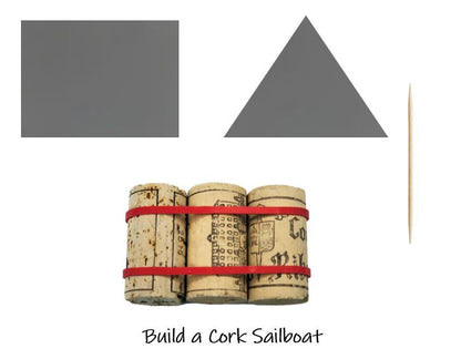 Build a cork sailboat kids craft 