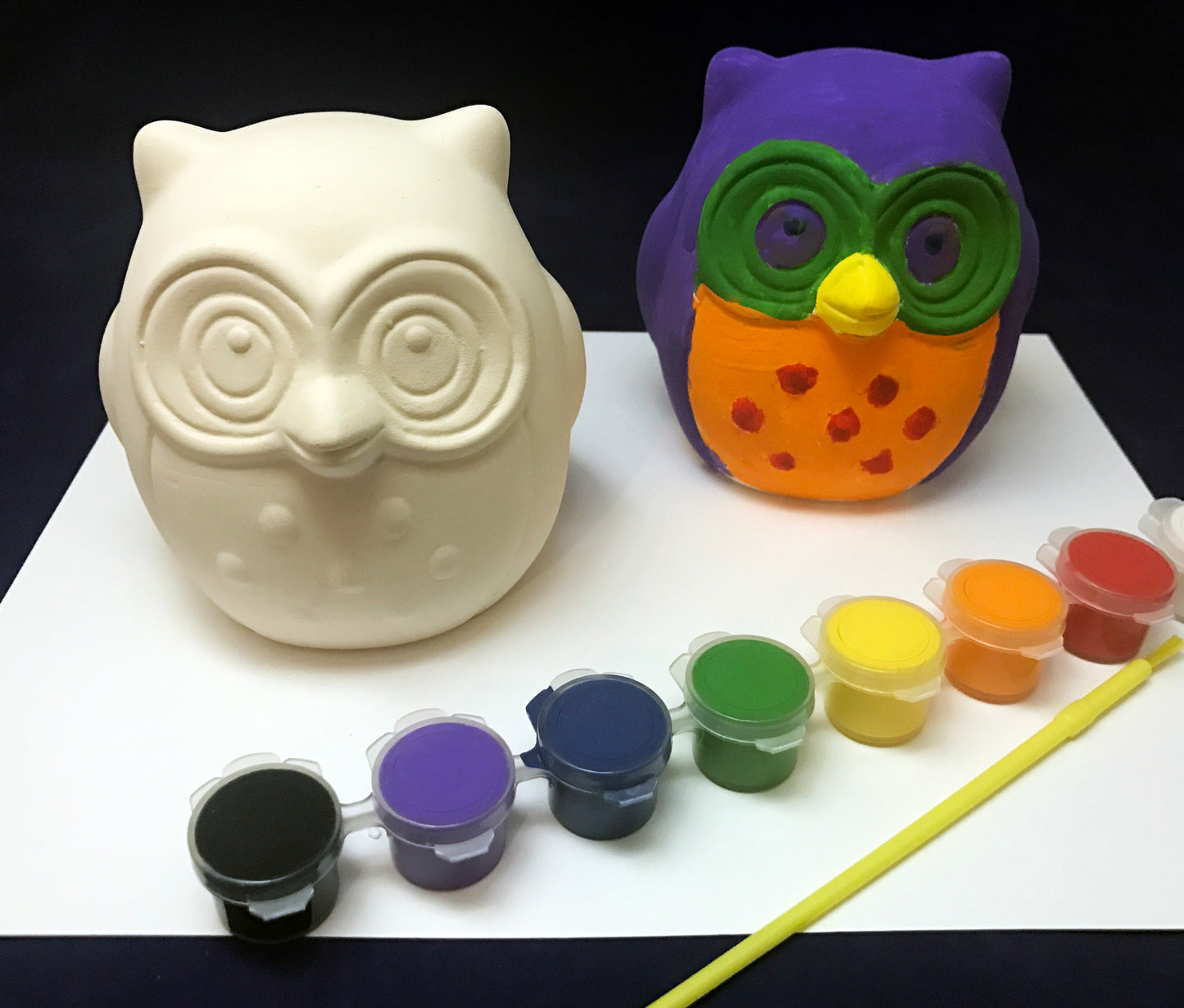 Paint a ceramic owl art activity