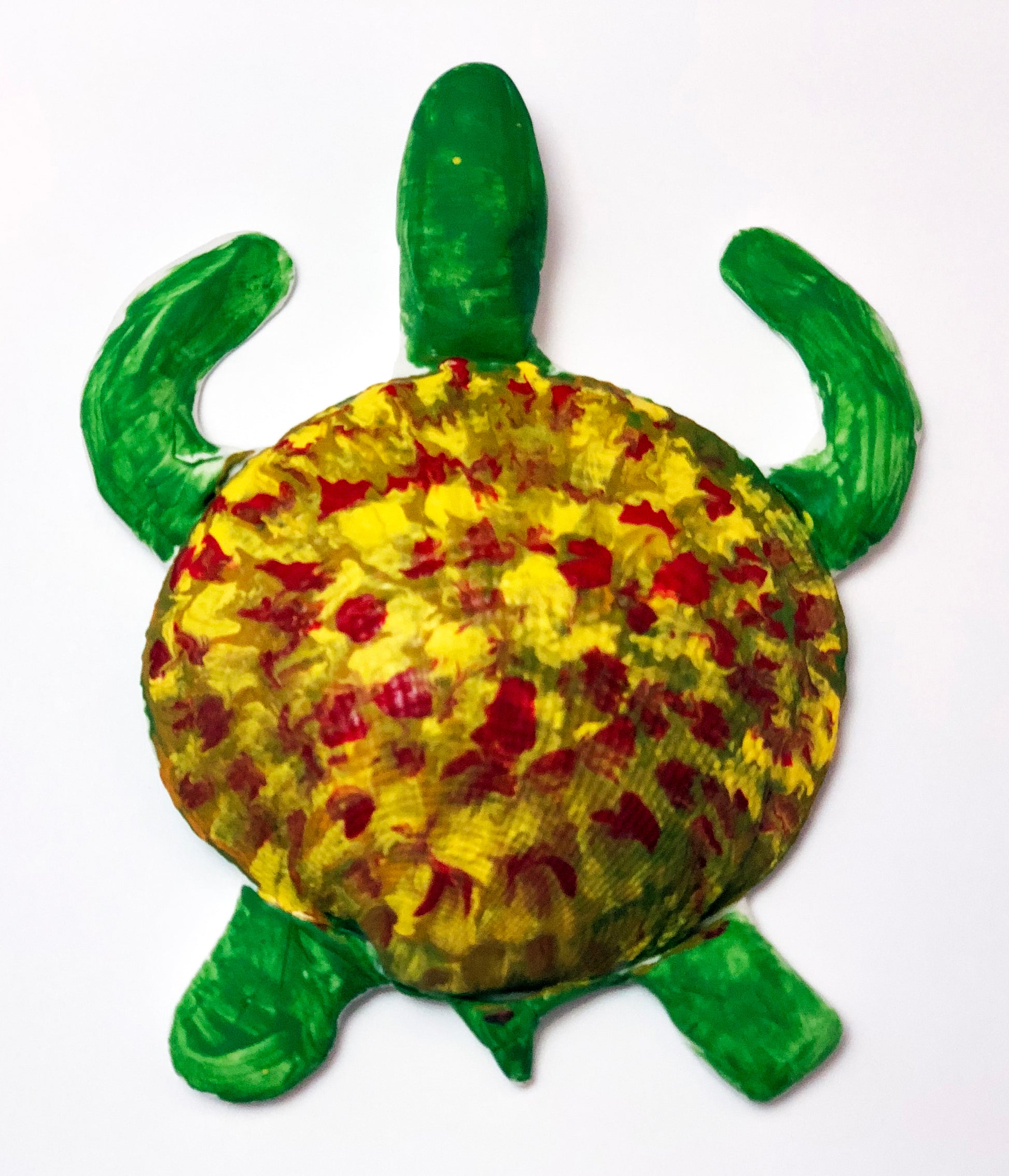 Green sea turtle clay model children's art and science activity