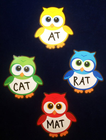 Word Families using Magnetic Dry-erase owls