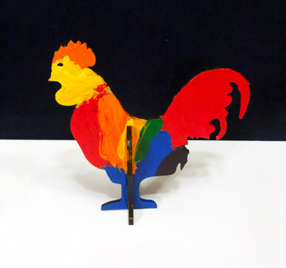 wooden rooster craft STEM