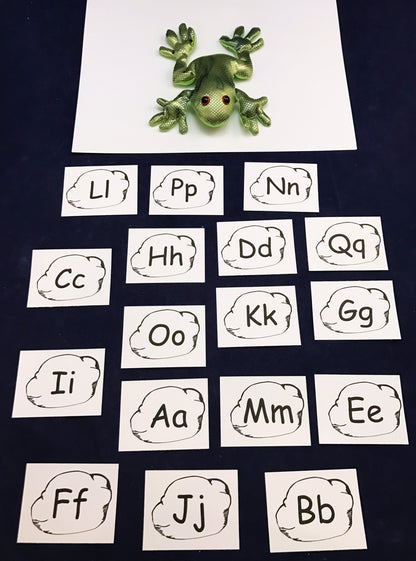 Sandbag frog toss letter game