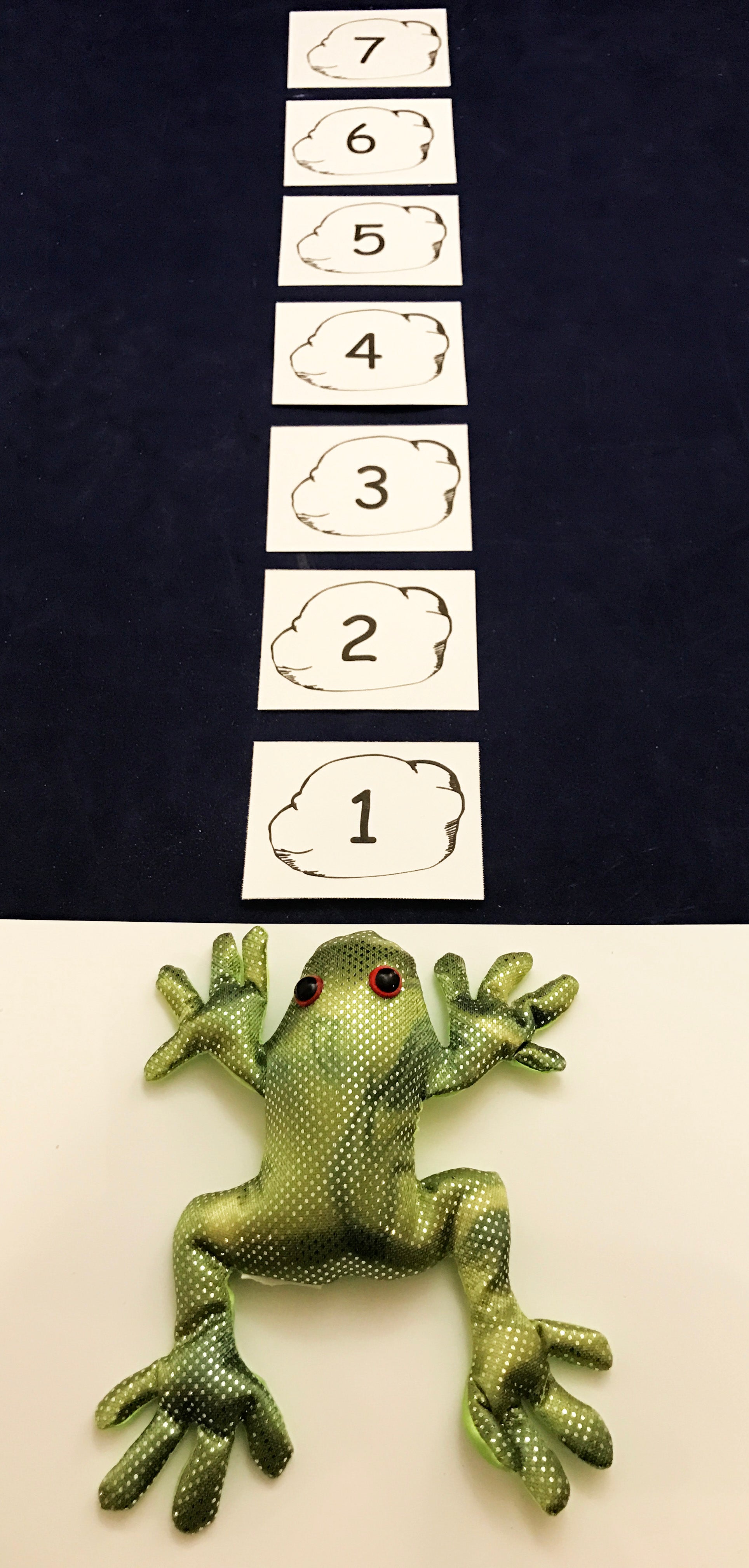 Sandbag frog toss number game