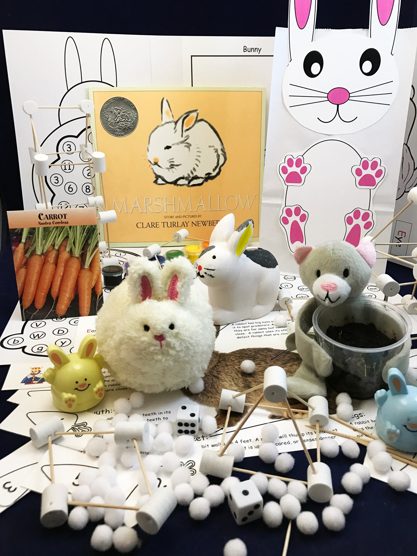 Bunny and Cat Games - Subscription box for children STEAM activities inspired by Marshmallow Bunny by Clare Turlay Newberry