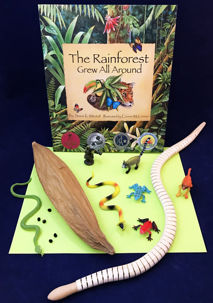 Activities inspired by The Rainforest Grew All Around. Rain forest themed activity kit.
