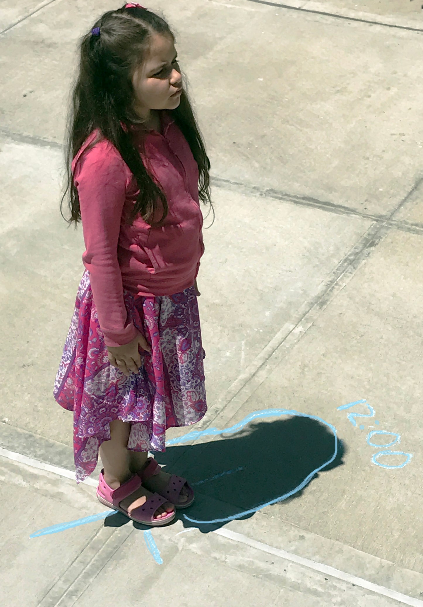 human sundial chalk activities summer fun for kids