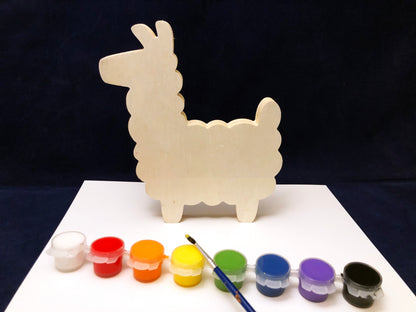 Wooden llama painting art project for kids