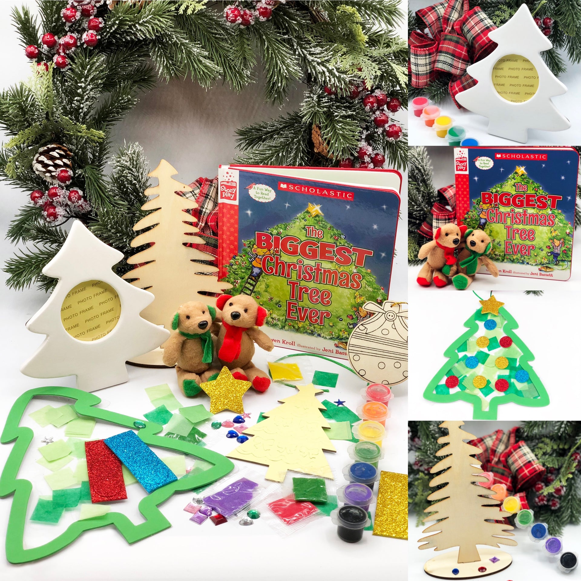 Holiday Trees Suncatcher Kit Kids Craft Kit DIY Art Kit Holiday