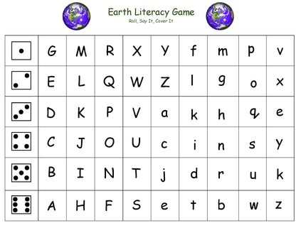 Earth inspired literacy activity for kids