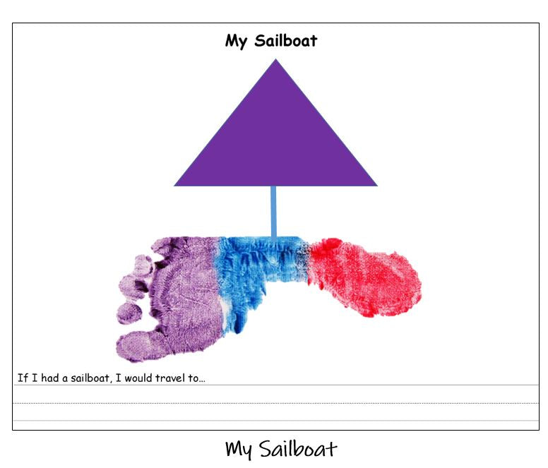 My Sailboat with footprint writing prompt