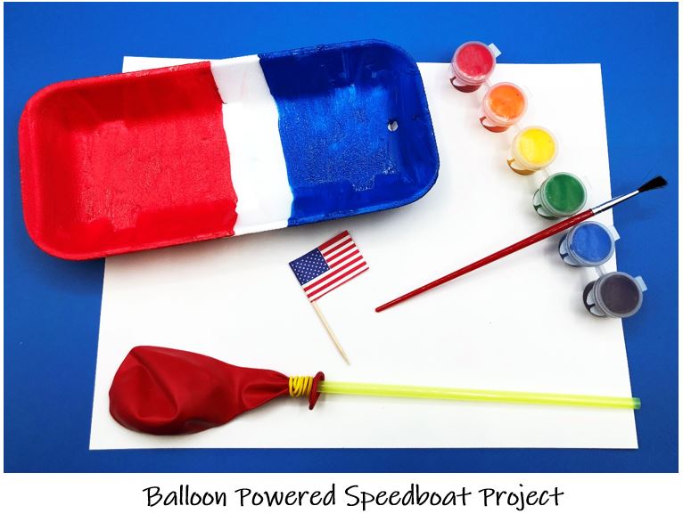 Balloon powered boat kids project